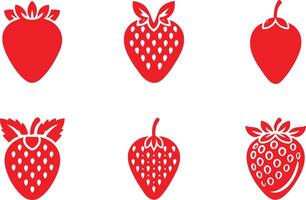 A collection of strawberry-themed illustrations designed on a plain white background in EPS 10 vector