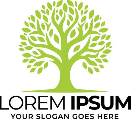 Logo design of green leafy tree
