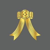 Set of Realistic Metallic Gold Ribbons for Decor vector