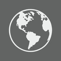 Globe earth web world icons design white on black. vector