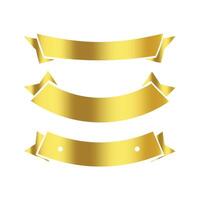 Elegant Set of Realistic Gold Ribbon Designs vector