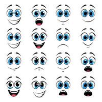 Illustration Of Collection Different Cartoon Faces Expressions On An Isolated Background vector