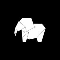 Elephant Shape Inspired by Origami Form, can use for Logo, Pictogram, Animal Figure, Website, Apps, or Graphic Design Element. BW vector