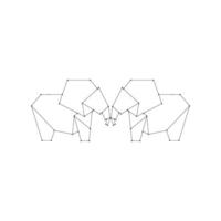 Pair Elephant Polygonal Lines, can use for Logo, Pictogram, Animal Figure, Website, Apps, or Graphic Design Element, lineart vector