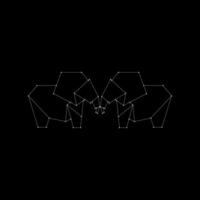 Pair Elephant Polygonal Lines, can use for Logo, Pictogram, Animal Figure, Website, Apps, or Graphic Design Element. in BW vector
