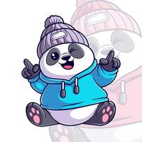 Panda wearing a blue jacket vector