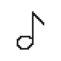 Pixelated Musical Note Icon. Melody and Sound Symbol in Pixel Art Style. Symbol of Melody, Tune, and Audio. Isolated Illustration vector