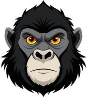 Unleash the Power of Nature Captivating 3D Gorilla Face Icon Design vector