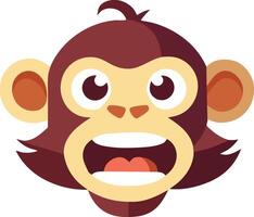 A cartoon stunned monkey with open mouth and open eyes vector