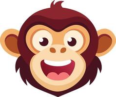 Adorable Happy Monkey Face Illustration in Animated 3D vector