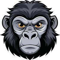 Master the Jungle Transform Your Brand with a Striking 3D Gorilla Face Icon vector