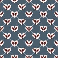 Cute chihuahua in heart seamless pattern on dark background vector