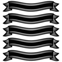 a set of black ribbons white background vector