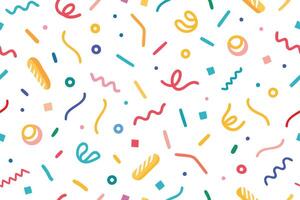 a colorful pattern background with confetti and shapes vector