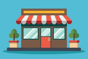 an illustration of a small store front. vector