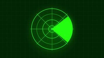 Rotating Green Radar Signal Display with Futuristic Scanning Effect video
