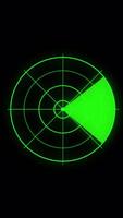 Rotating Green Radar Signal Display with Futuristic Scanning Effect Alpha Channel Vertical video