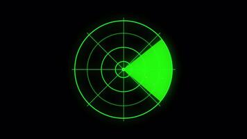 Rotating Green Radar Signal Display with Futuristic Scanning Effect On Alpha Channel video
