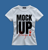 White tshirt mockup template ideal for fashion design and apparel mockup design presentation projects psd