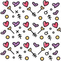 pattern with hearts and arrows on it vector
