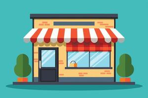 an illustration of a small store front vector