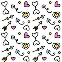pattern with hearts and arrows vector