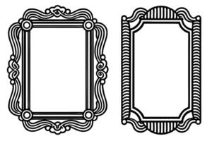 two ornate frames with a border on a white background vector