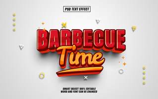 3D text effect design BBQ Time psd