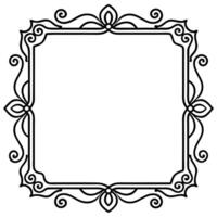 a black white drawing of square frame vector