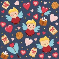 valentine's day seamless pattern with vector