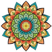 a colorful flower with a circular design vector
