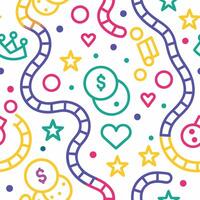 a colorful pattern with coins, hearts and stars vector