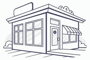 a small building with a sign on the front vector