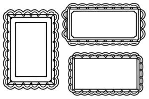 set frame templates for coloring pages vector