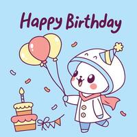 happy birthday card with cut vector