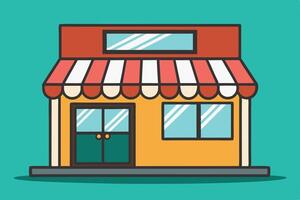 illustration of a small store front art vector