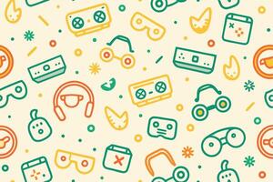 colorful pattern with various items vector