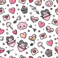 valentine's day seamless pattern with hearts, vector