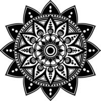 black and white mandala design company vector