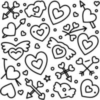 valentine's day coloring pages with hearts and arrows design vector