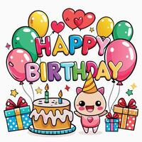 happy birthday card with c vector