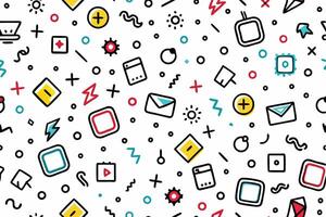a colorful pattern with icons vector