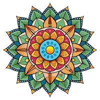 a colorful flower design with a star in the center vector