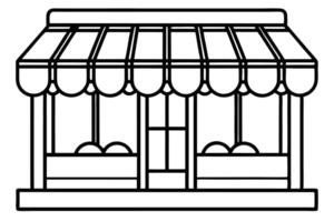 a black and white illustration of a store front vector