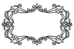 a black and white drawing of a frame on a white background vector