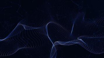 Dark Blue Particle Wave Digital Technology Background video