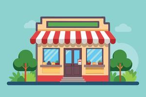 illustration of a small store front background vector