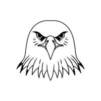 an eagle head is shown in a black and white drawing vector