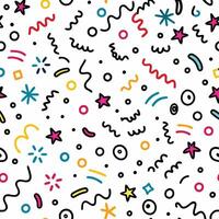 background seamless pattern with colorful shapes and stars vector