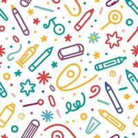 seamless pattern with school supplies illustration vector